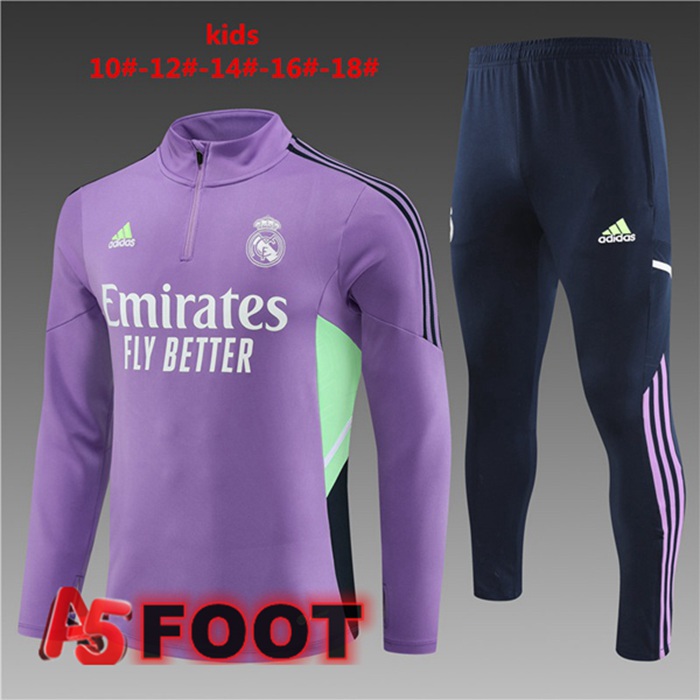 Ensemble Survetement De Foot Real Madrid Enfant Pourpre 2023/2024
