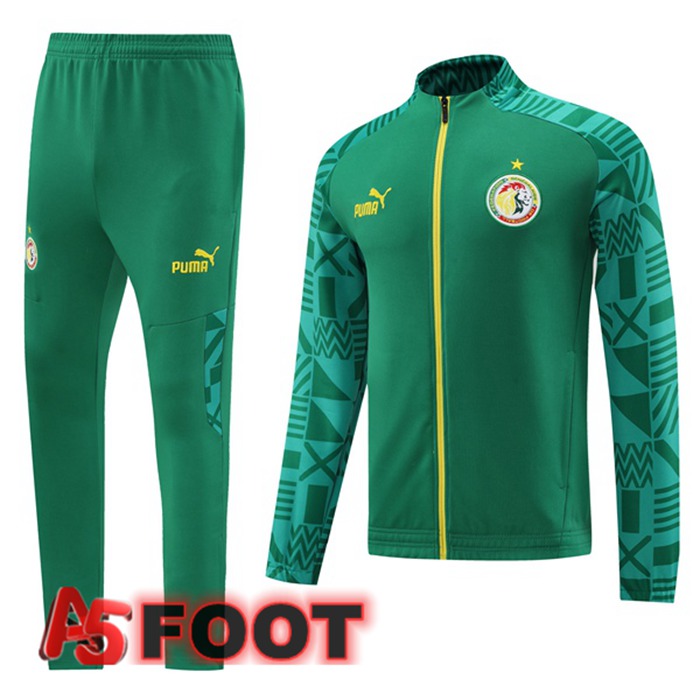 Ensemble Veste Survetement De Foot Sénégal Vert 2023/2024