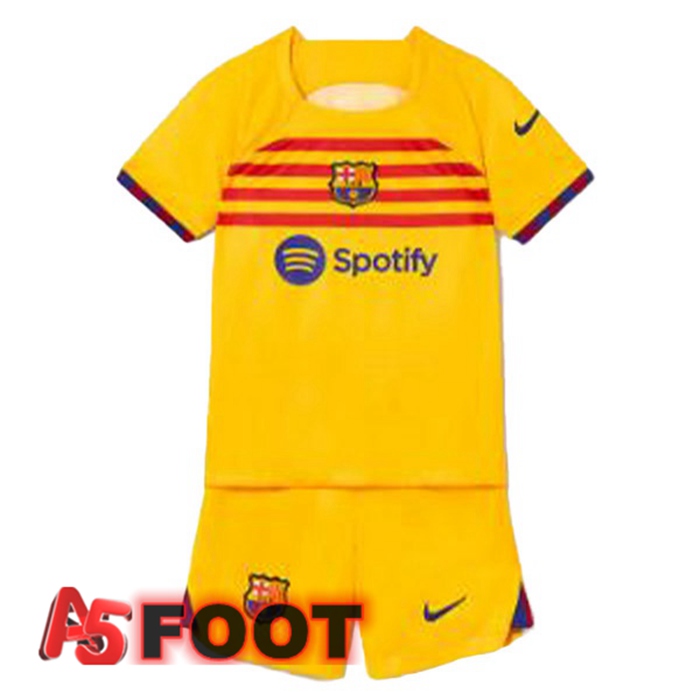 Maillot De Foot FC Barcelone Enfant Quatrieme Jaune 2022/2023