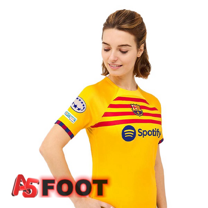 Maillot De Foot FC Barcelone Femme Quatrieme Jaune 2022/2023