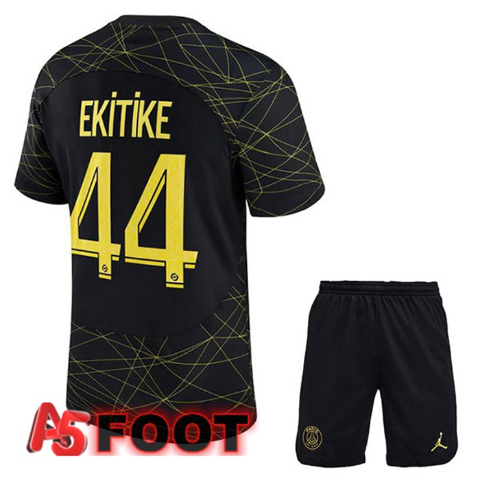 Maillot De Foot Paris PSG (EKITIKE 44) Enfant Quatrieme Noir 2022/2023