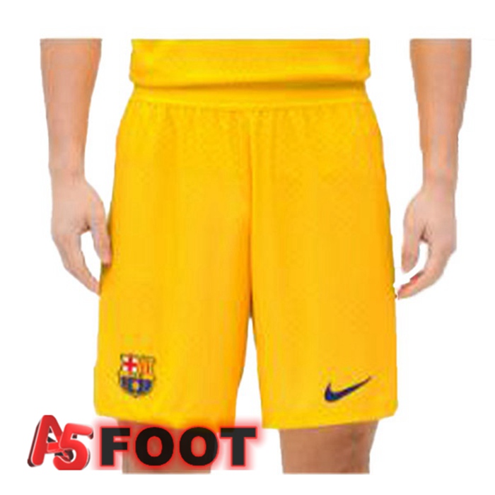 Short De Foot FC Barcelone Quatrieme Jaune 2022/2023
