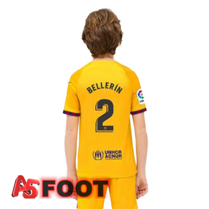 Maillot De Foot FC Barcelone (BELLERÍN 2) Enfant Quatrieme Jaune 2022/2023