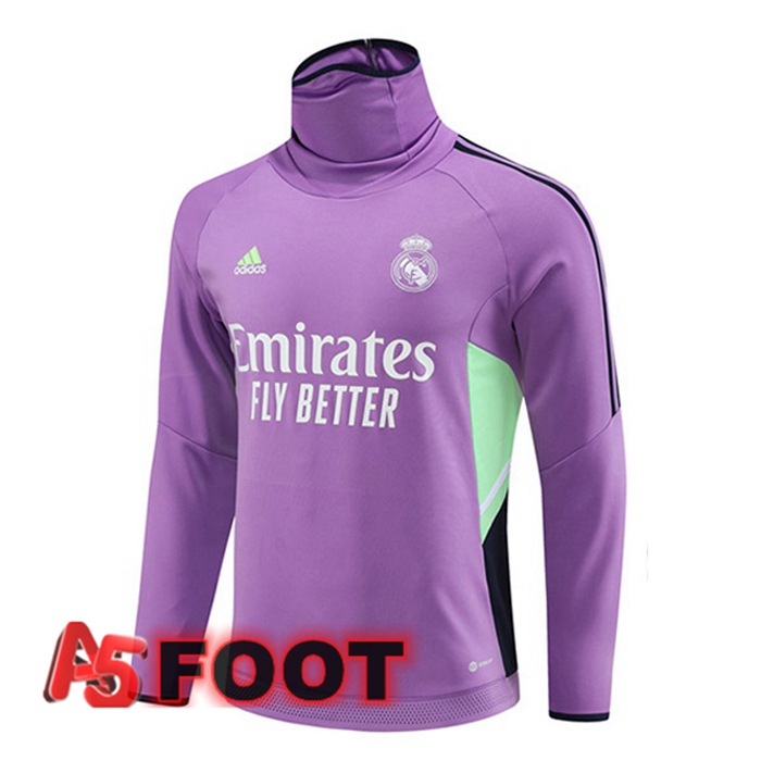 Training Sweatshirt Real Madrid Col Haut Pourpre 2023/2024