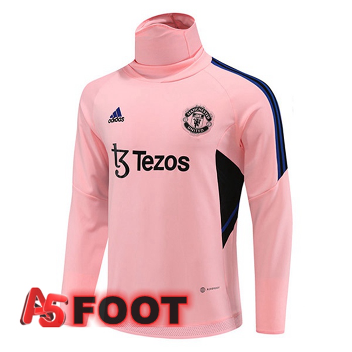 Training Sweatshirt Manchester United Col Haut Rose 2023/2024
