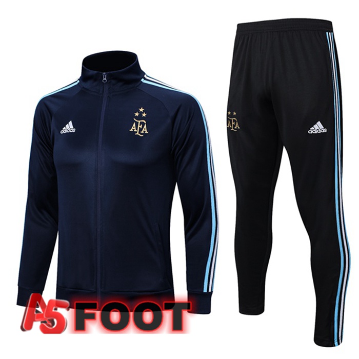 Ensemble Veste Survetement De Foot Argentine Bleu Royal 2023/2024