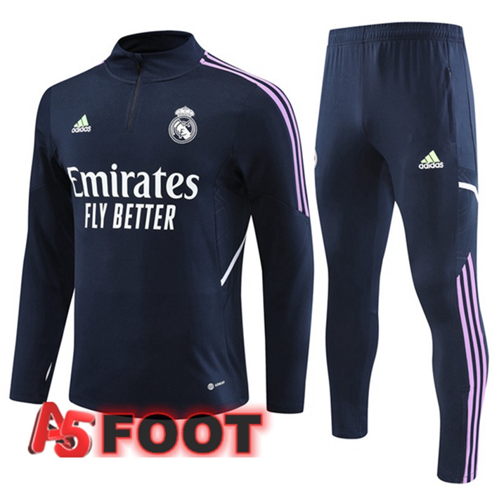 Ensemble Survetement de Foot Real Madrid Bleu Royal 2023/2024