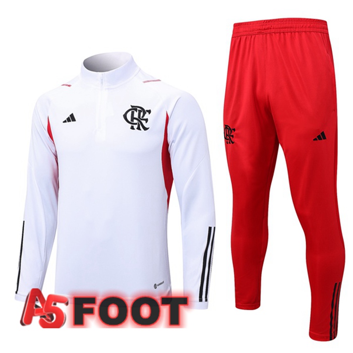 Ensemble Survetement de Foot Flamengo Blanc 2023/2024