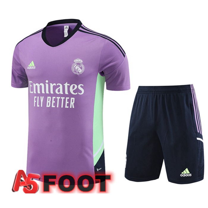 Training T-Shirts Real Madrid + Shorts Pourpre 2023/2024
