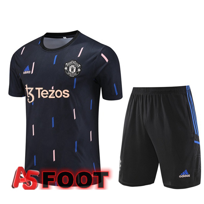 Training T-Shirts Manchester United + Shorts Noir 2023/2024