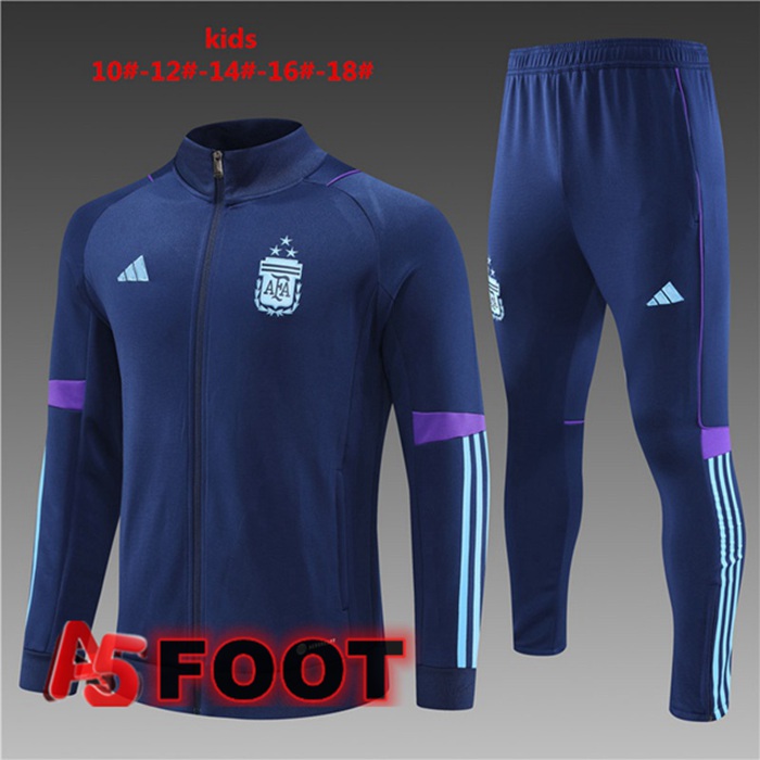Ensemble Veste Survetement De Foot Argentine Enfant Bleu Royal 2023/2024