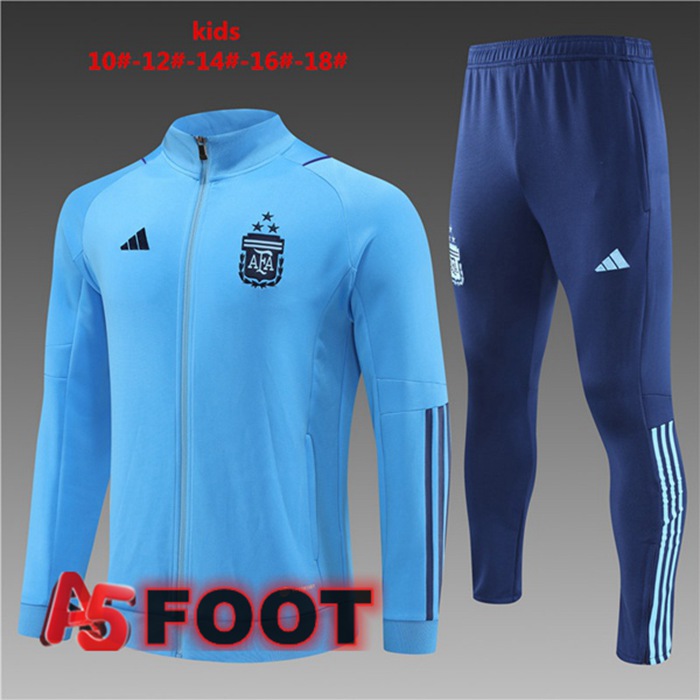 Ensemble Veste Survetement De Foot Argentine Enfant Bleu 2023/2024