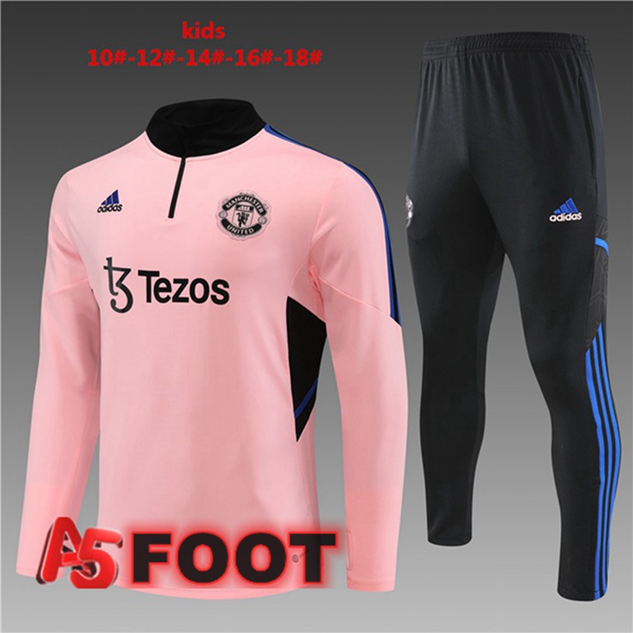 Ensemble Survetement de Foot Manchester United Enfant Rose 2023/2024