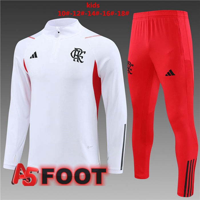 Ensemble Survetement de Foot Flamengo Enfant Blanc 2023/2024