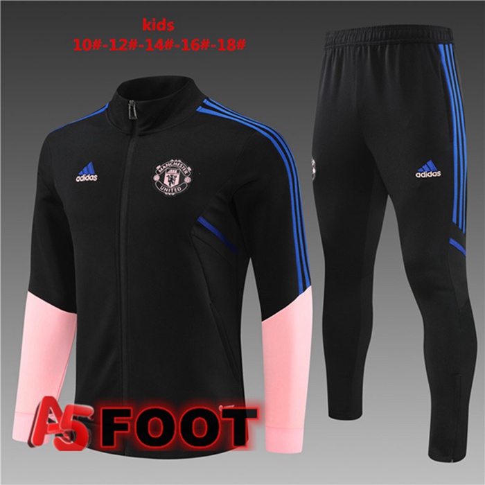 Ensemble Survetement de Foot Manchester United Enfant Noir 2023/2024
