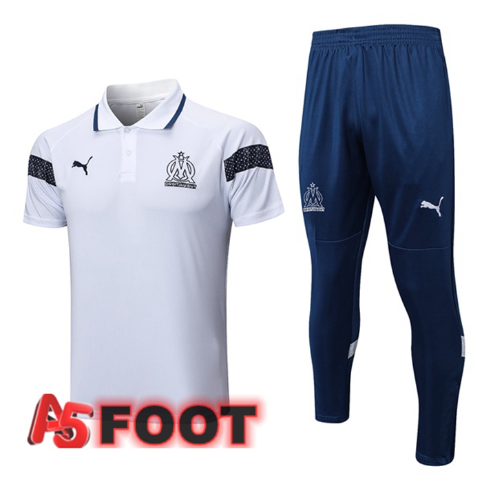 Ensemble Polo Marseille OM + Pantalon Blanc 2023/2024