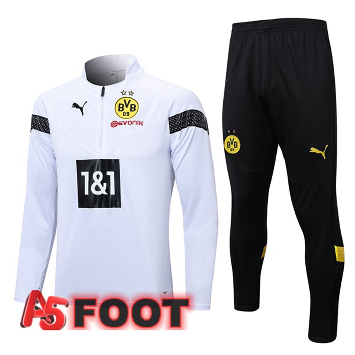 Ensemble Survetement de Foot Dortmund BVB Blanc 2023/2024