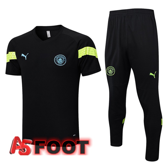Training T-Shirts Manchester City + Pantalon Noir 2023/2024