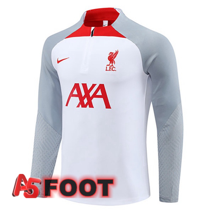 Training Sweatshirt FC Liverpool Blanc Gris 2023/2024