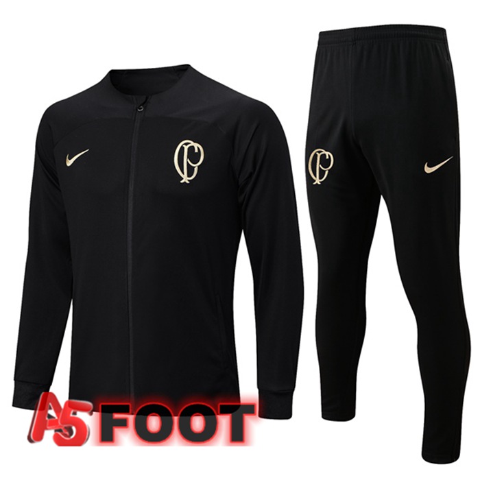 Ensemble Veste Survetement De Foot Corinthians Noir 2023/2024