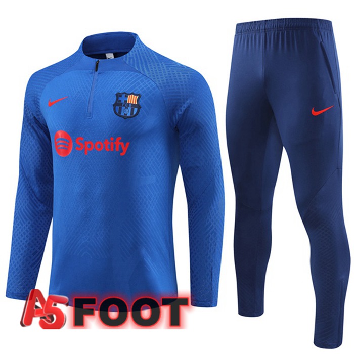 Ensemble Survetement de Foot FC Barcelone Bleu 2023/2024