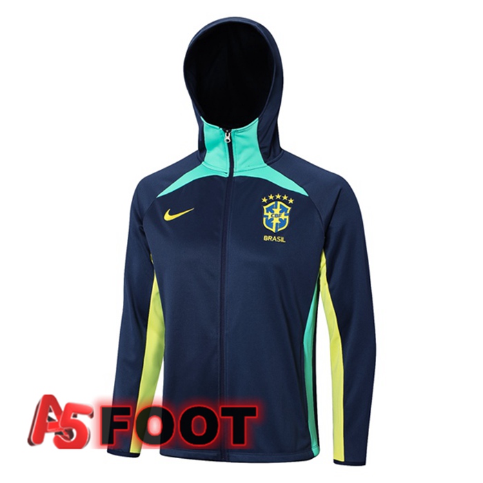 Veste A Capuche Bresil Bleu Royal 2023/2024