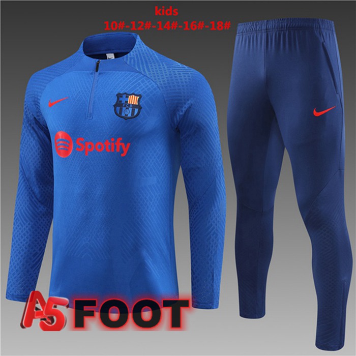 Ensemble Survetement de Foot FC Barcelone Enfant Bleu 2023/2024