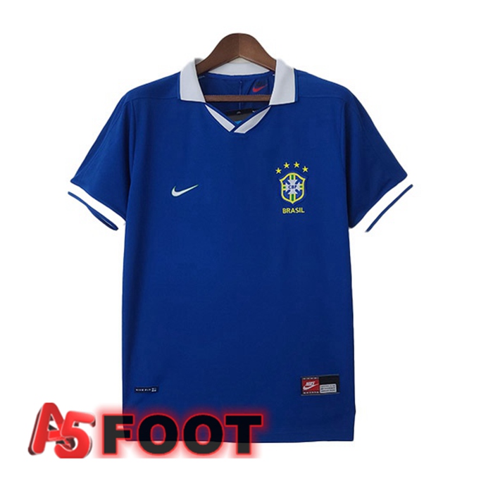 Maillot De Foot Bresil Retro Exterieur Bleu 1997