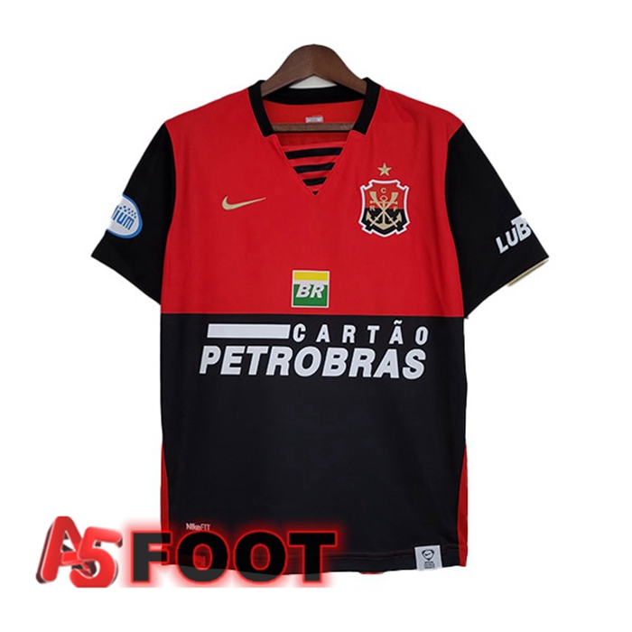 Maillot De Foot Flamengo Retro Domicile Rouge Noir 2007-2008