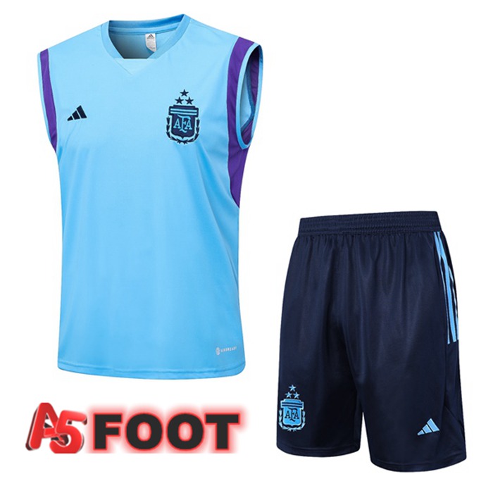 Gilet De Foot Argentine + Shorts Bleu 2023/2024