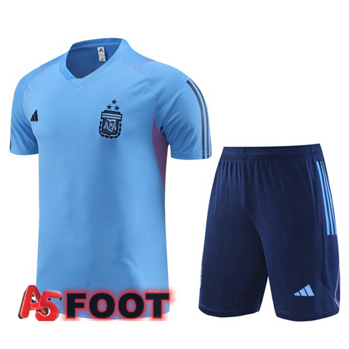 Ensemble Training T-Shirts Argentine + Shorts Bleu 2023/2024