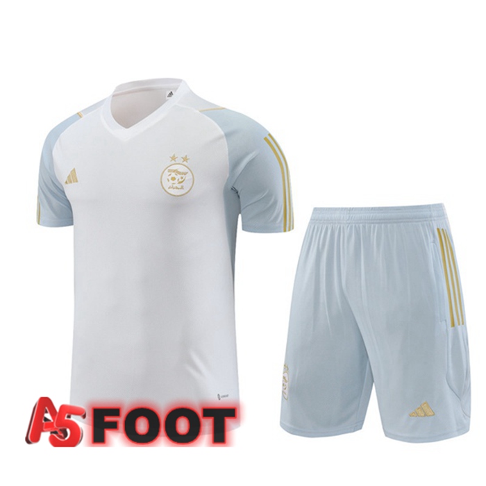 Ensemble Training T-Shirts Algerie + Shorts Blanc 2023/2024
