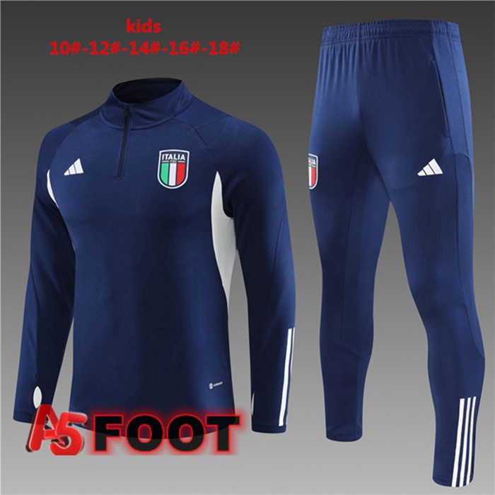 Ensemble Survetement De Foot Italie Enfant Bleu Royal 2023/2024