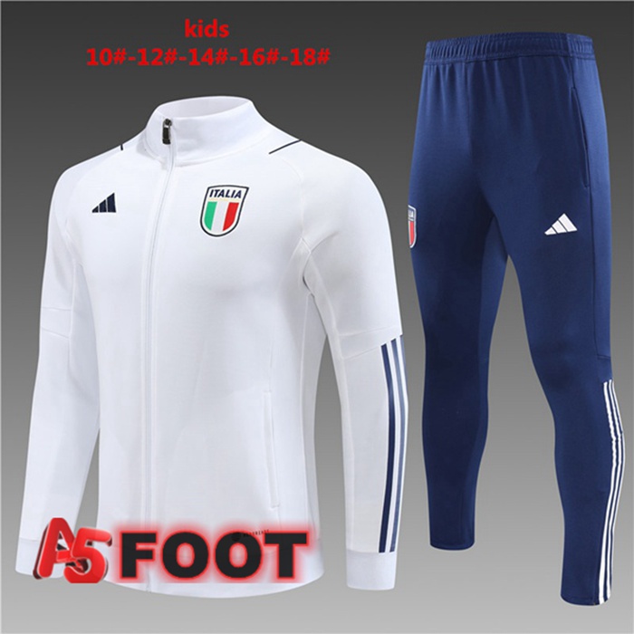 Ensemble Veste Survetement De Foot Italie Enfant Blanc 2023/2024