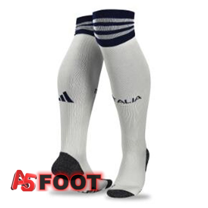 Chaussettes De Foot Italie Exterieur Blanc 2023/2024