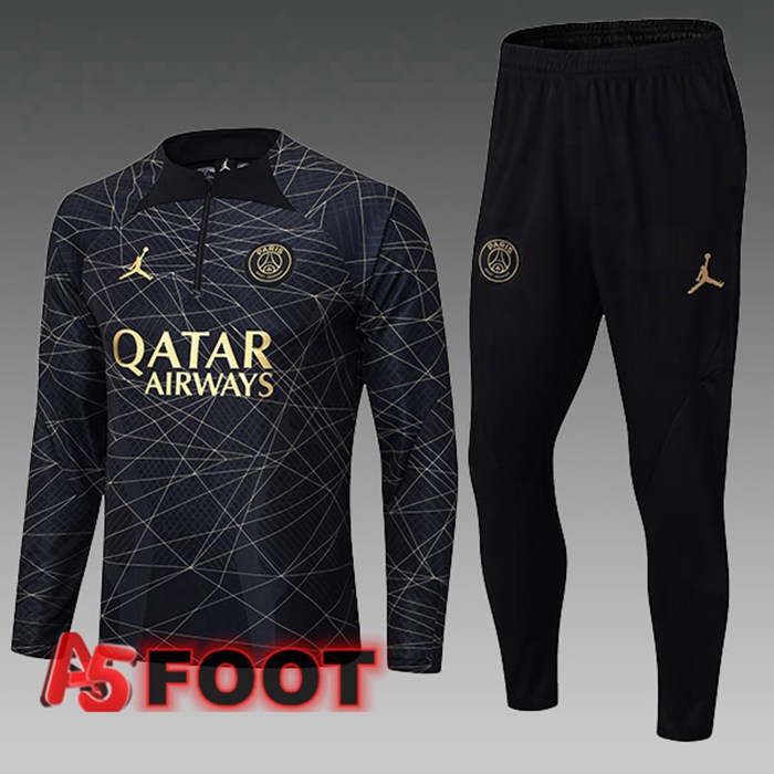 Ensemble Survetement De Foot Paris PSG Enfant Noir 2023/2024