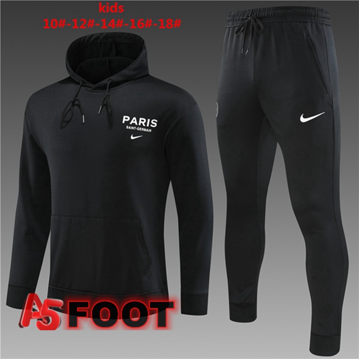 Ensemble Survetement Veste A Capuche Paris PSG Enfant Noir 2023/2024