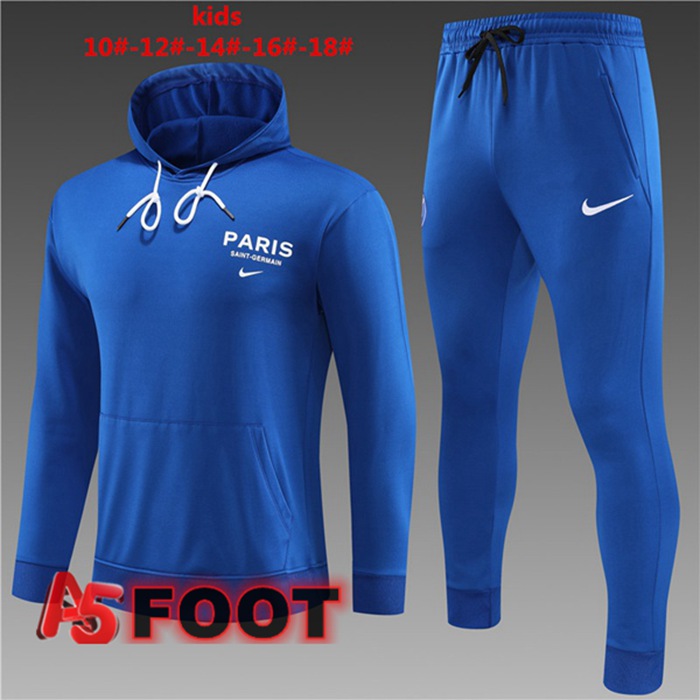Ensemble Survetement Veste A Capuche Paris PSG Enfant Bleu 2023/2024