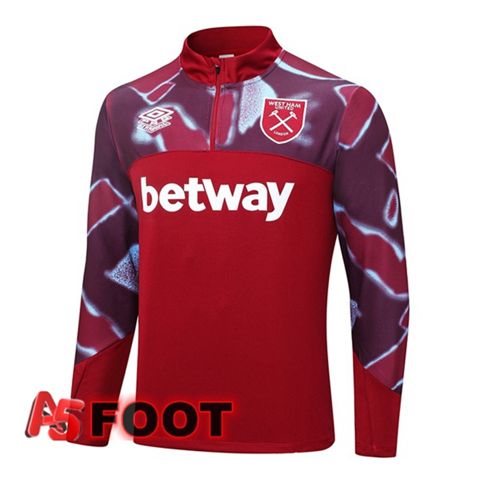 Training Sweatshirt West Ham Rouge 2023/2024