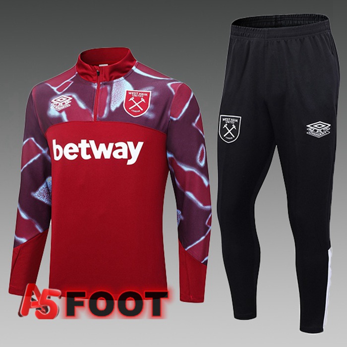 Ensemble Survetement De Foot West Ham Enfant Rouge 2023/2024