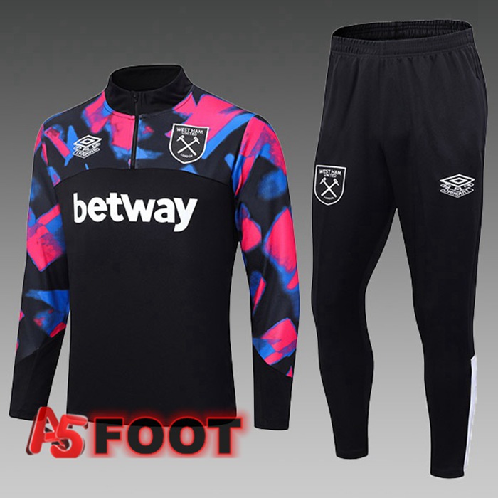 Ensemble Survetement De Foot West Ham Enfant Noir 2023/2024