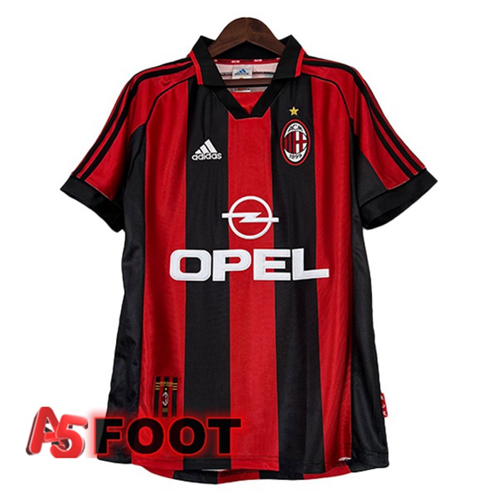 Maillot De Foot AC Milan Retro Domicile Rouge 1998-1999