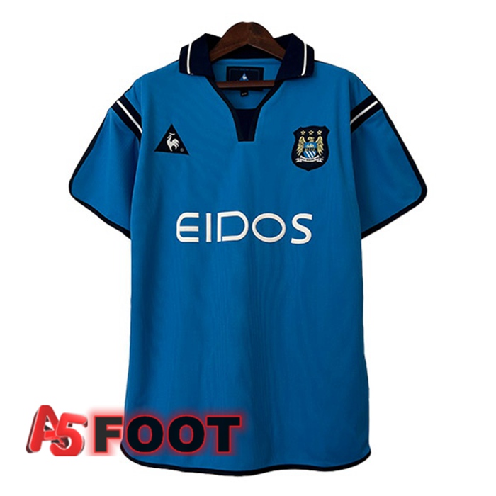 Maillot De Foot Manchester City Retro Domicile Bleu 2001-2002