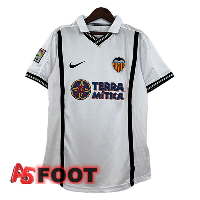 Maillot De Foot Valencia CF Retro Domicile Blanc 2000-2001
