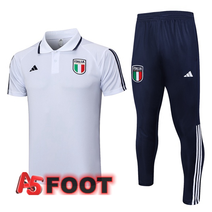 Ensemble Polo Italie + Pantalon Blanc 2023/2024