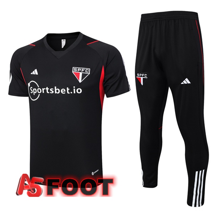 Ensemble Training T-Shirts Sao Paulo FC + Pantalon Noir 2023/2024