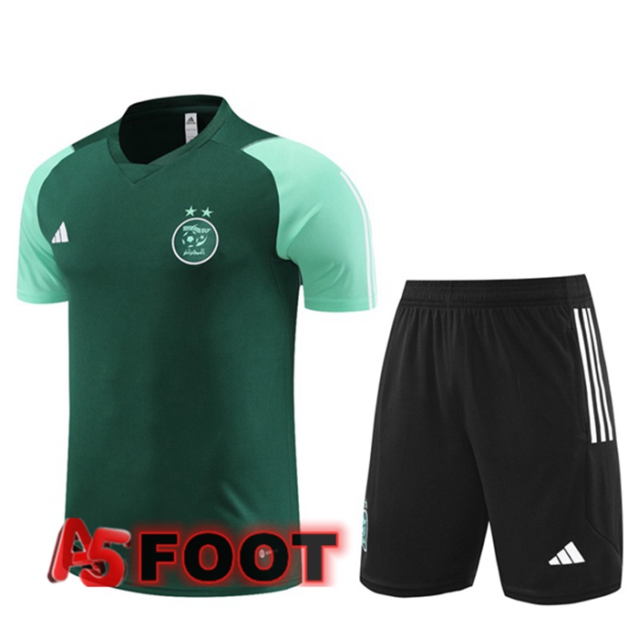 Ensemble Training T-Shirts Algerie + Shorts Vert 2023/2024