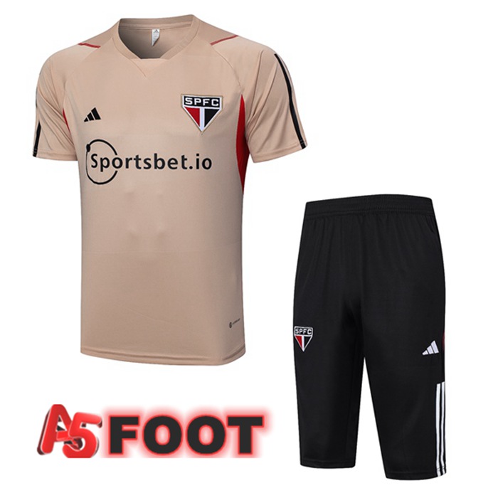 Ensemble Training T-Shirts Sao Paulo FC + Shorts Marron 2023/2024