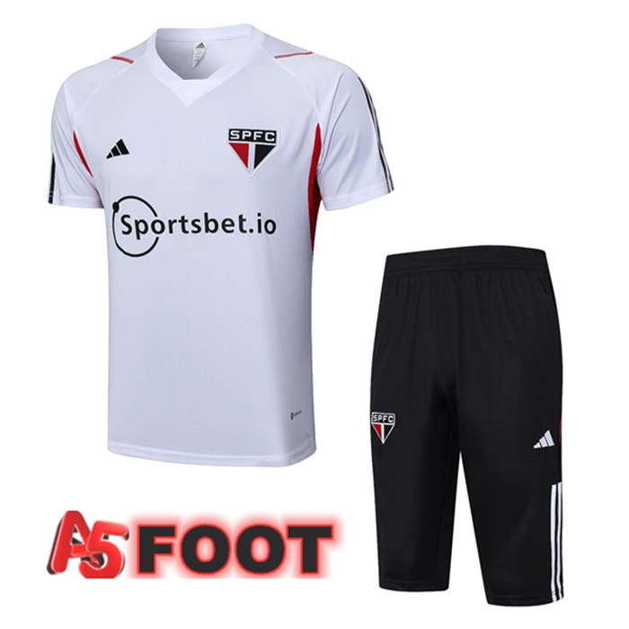 Ensemble Training T-Shirts Sao Paulo FC + Shorts Blanc 2023/2024