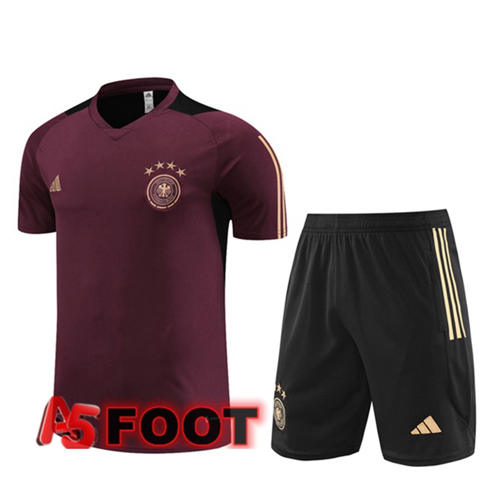 Ensemble Training T-Shirts Allemagne + Shorts Rouge 2023/2024
